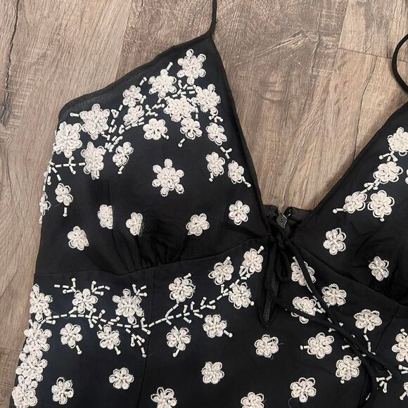 Y2K Fairy Whimsygoth Glam Silk Beaded Asymmetrical Formal Cocktail Dress - Picture 5 of 8